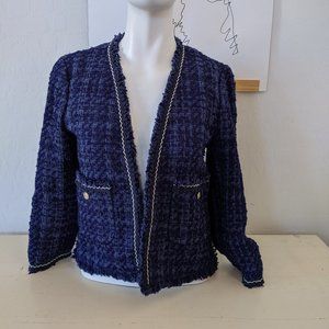 Zara Tweed Navy Blue Jacket XS